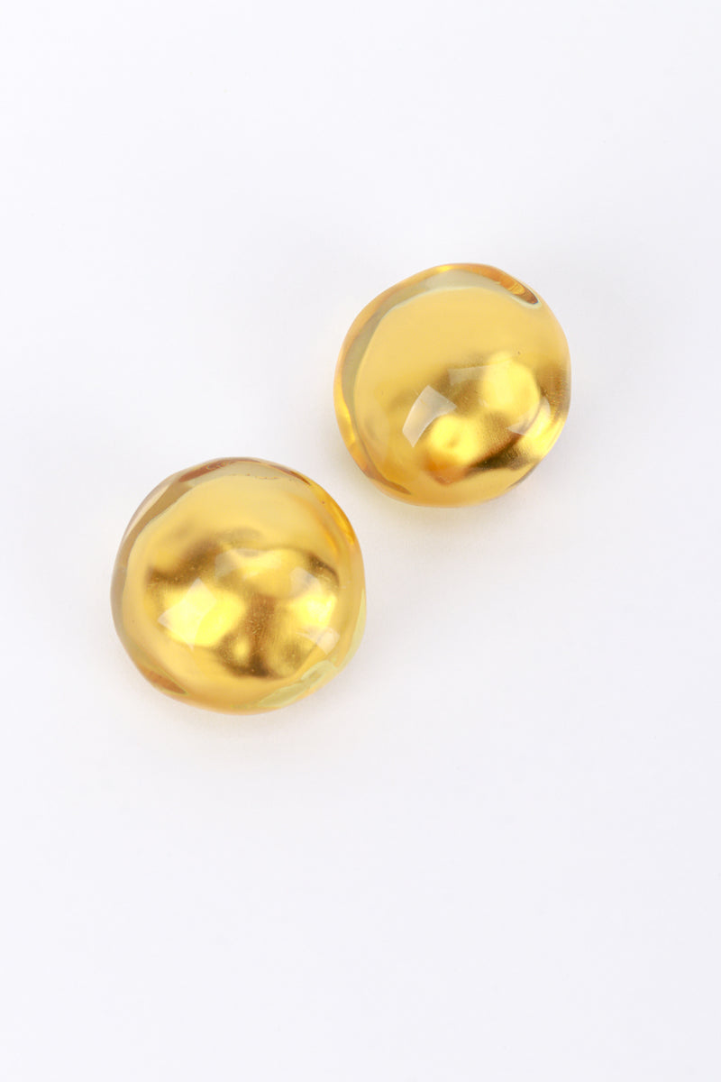 Vintage Golden Lucite Domed Button Earrings @RECESS LA