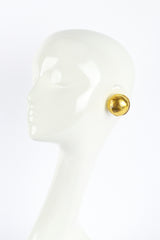 Vintage Golden Lucite Domed Button Earrings mannequin @RECESS LA