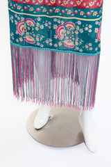 Vintage Gottex Floral Fringe Hem Dress hem on mannequin closeup @recess la