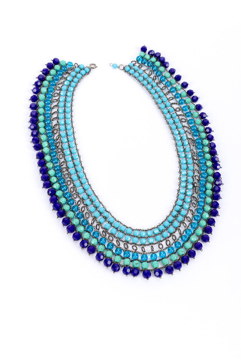 Vintage Multi Strand Beaded Collar Necklace front view @recessla