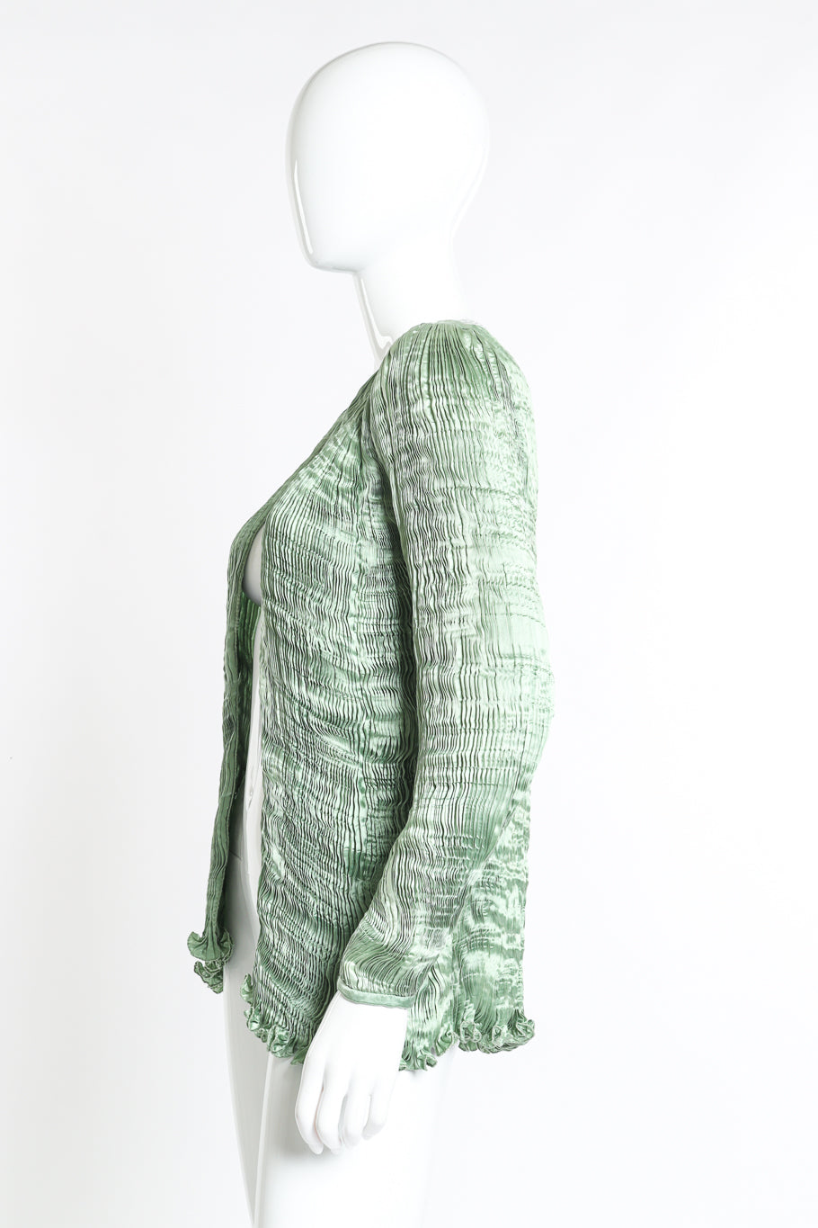 Vintage Patricia Lester Pleated Silk Jacket side on mannequin @recess la