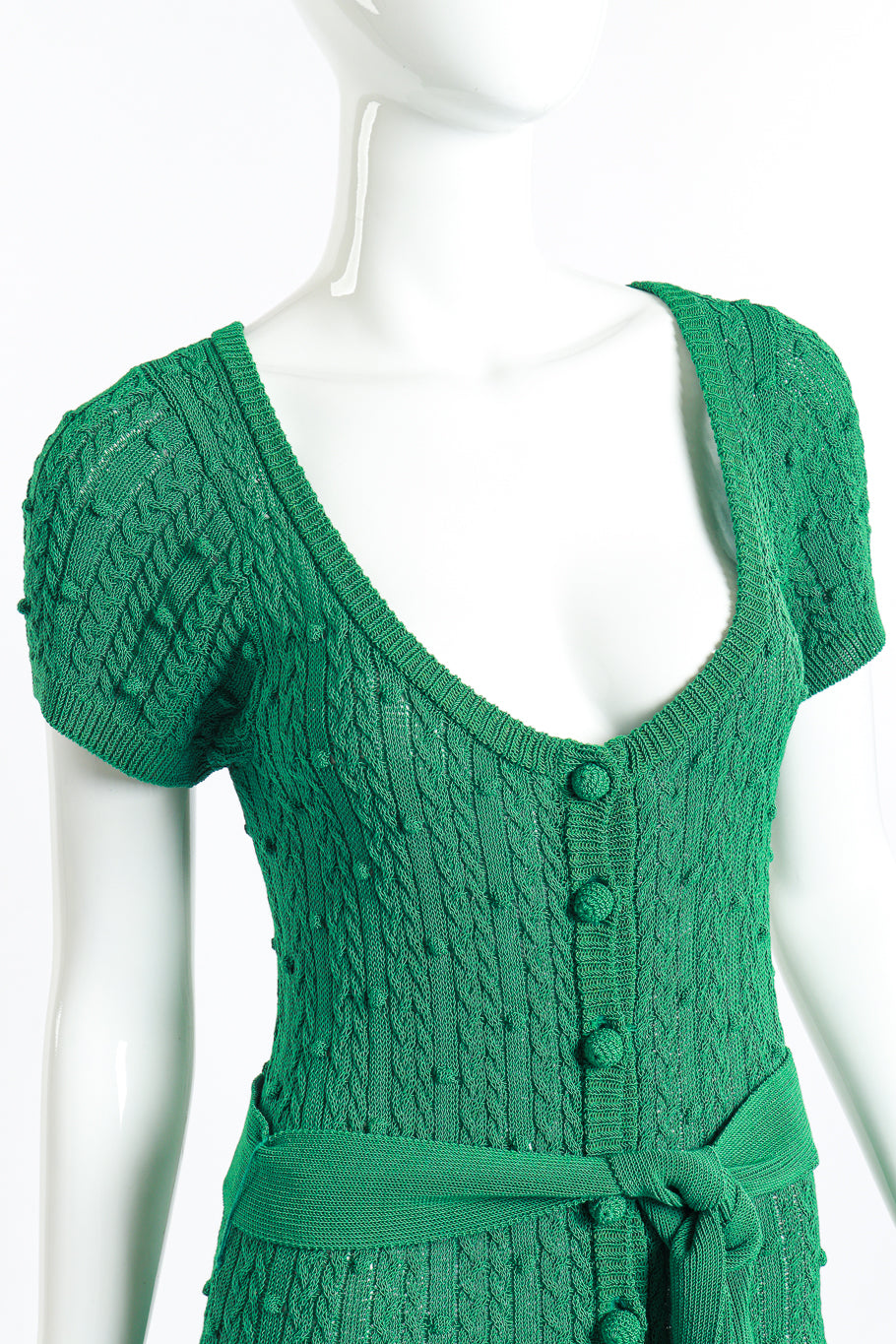 Vintage Bubble Knit Maxi Dress front detail mannequin @RECESS LA