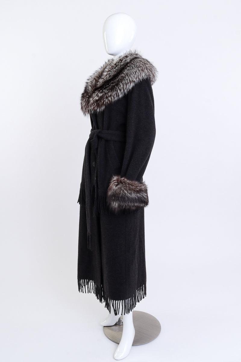 Zip-Off Fur Fringe Coat by Zuki on mannequin long side @recessla