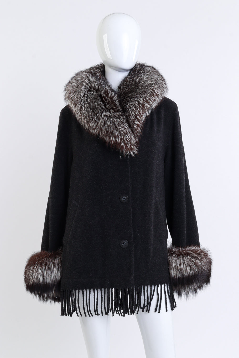 Zip-Off Fur Fringe Coat by Zuki on mannequin short unbelted @recessla