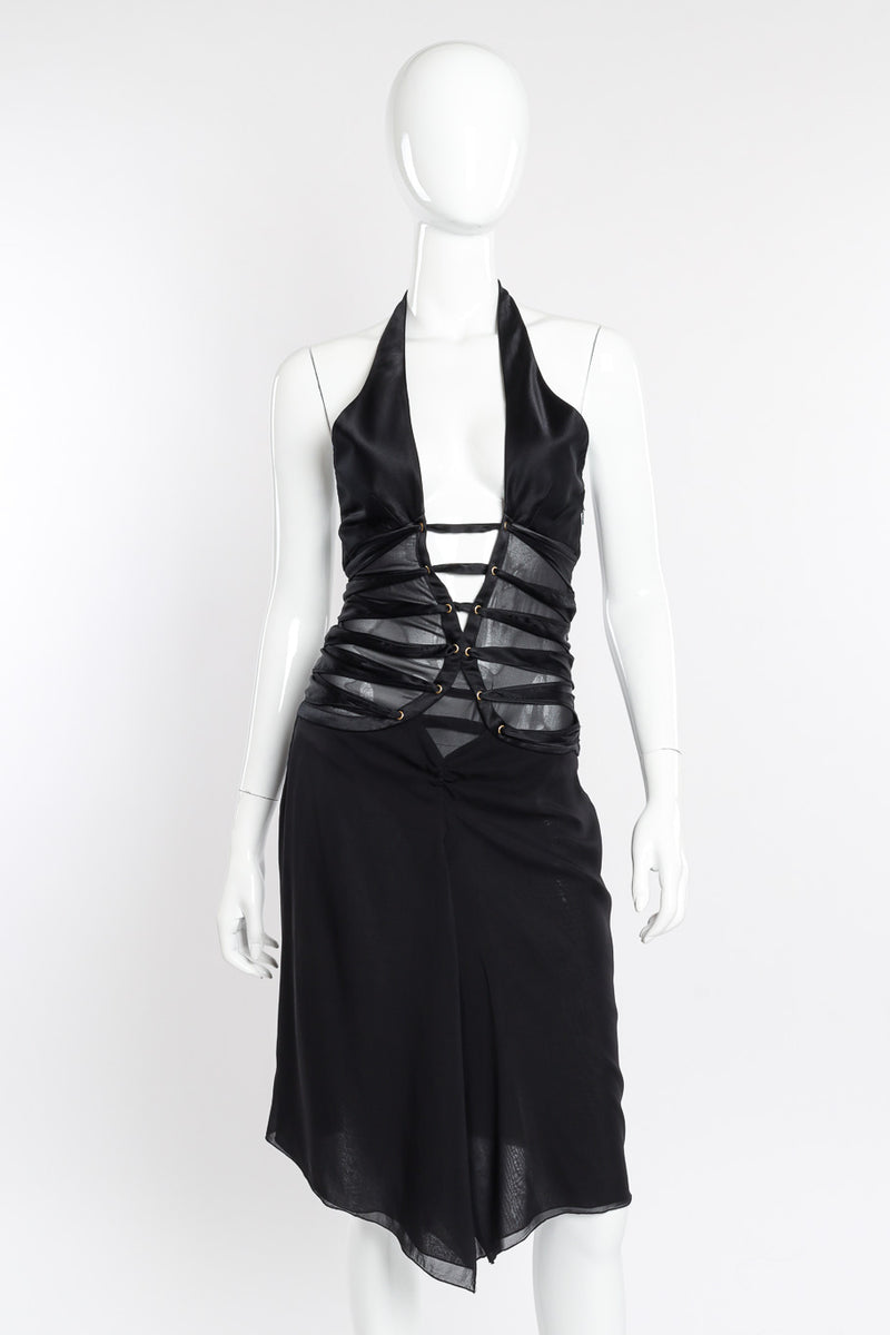 Vintage Tom Ford for Gucci 2003 S/S Strapped Silk Halter Dress Recess Vintage Tom Ford for Gucci 2003 S/S Strapped Silk Halter Dress Recess