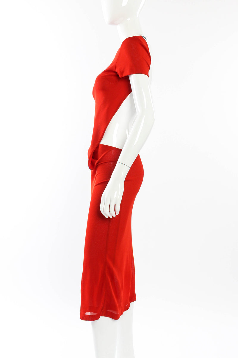 Vintage Gucci 1997 S/S Open Back Gown side on mannequin @recessla