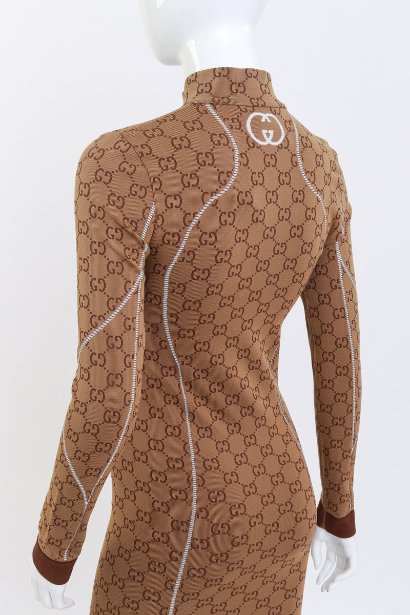 'GG' Jacquard Stretch Dress by Gucci on mannequin back close @ Recess LA