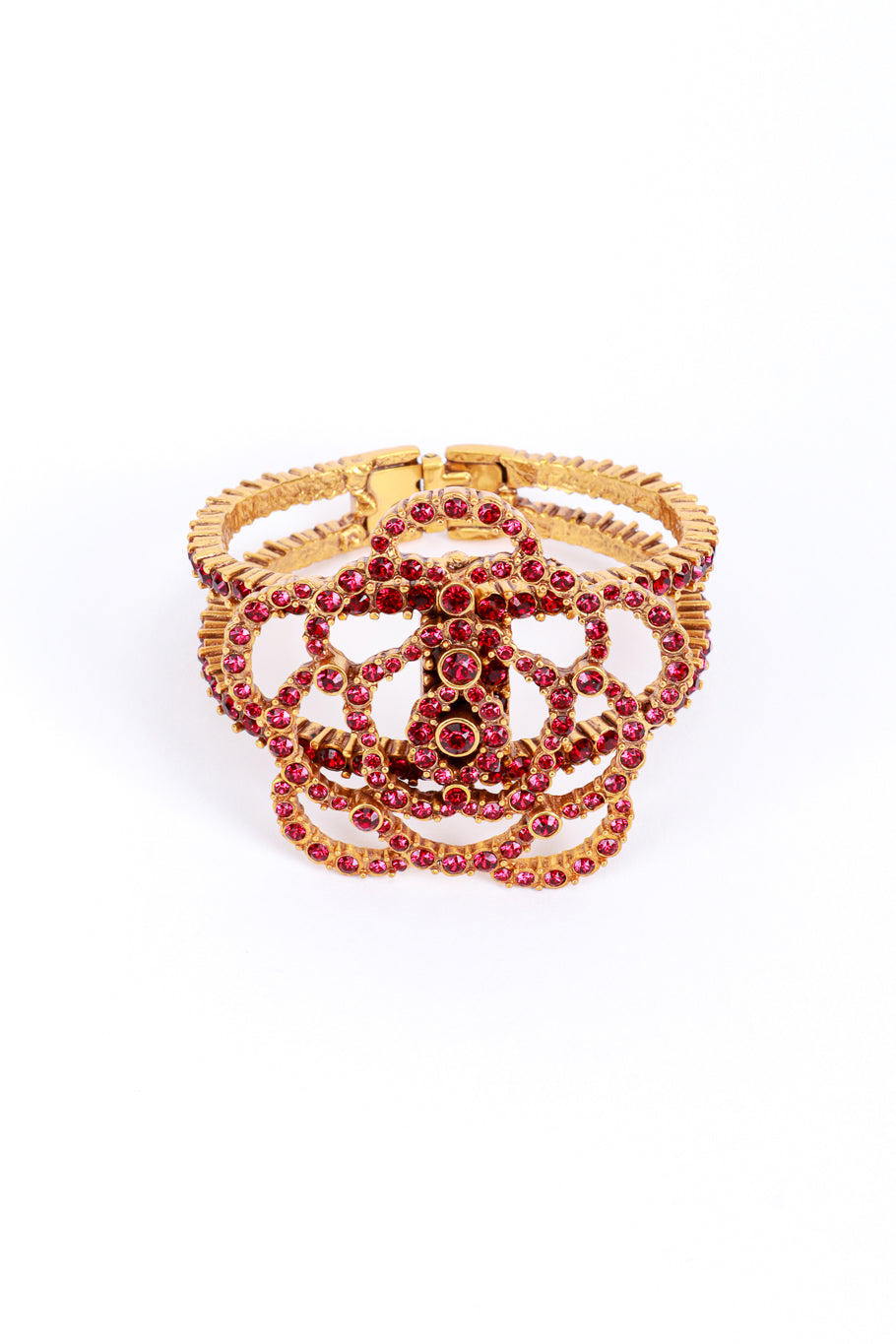 Vintage Oscar de la Renta Rhinestone Rose Bangle Bracelet @RECESS LA