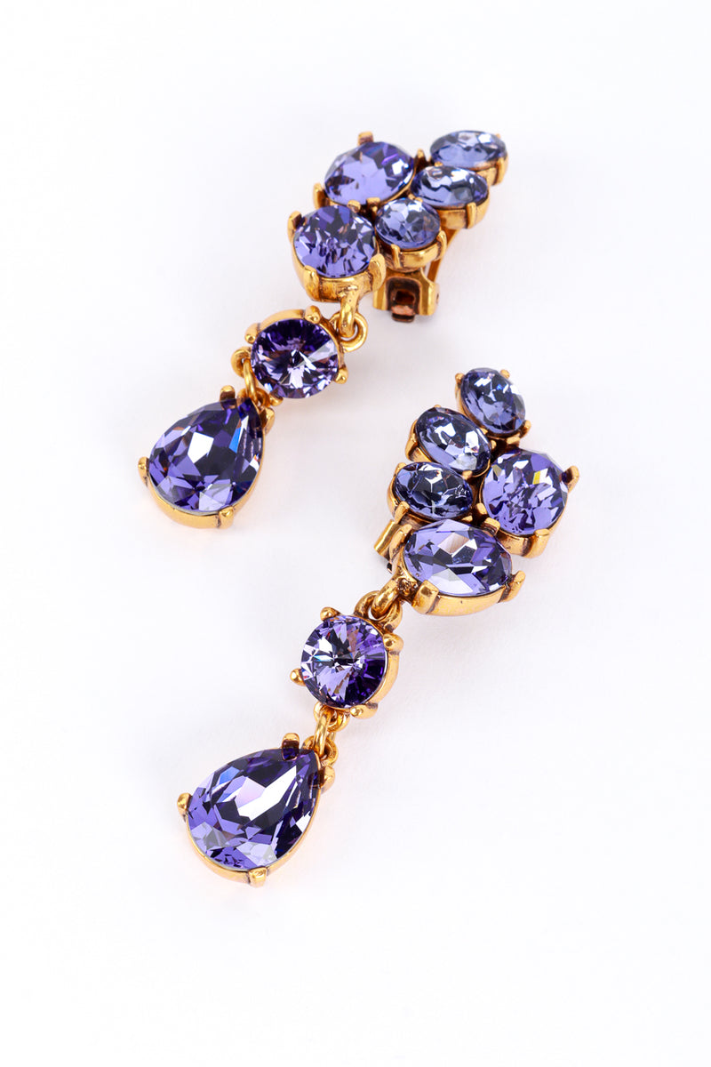 Vintage Oscar de la Renta Gem Cluster Drop Earrings flat @RECESS LA