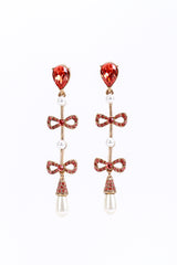 Vintage Oscar de la Renta Crystal Bows & Pearl Drop Earrings @RECESS LA