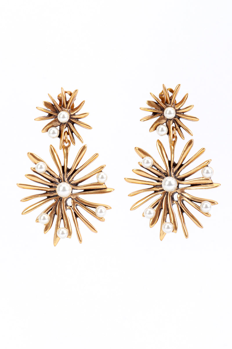 Vintage Oscar de la Renta Golden Sunburst Drop Earrings @RECESS LA