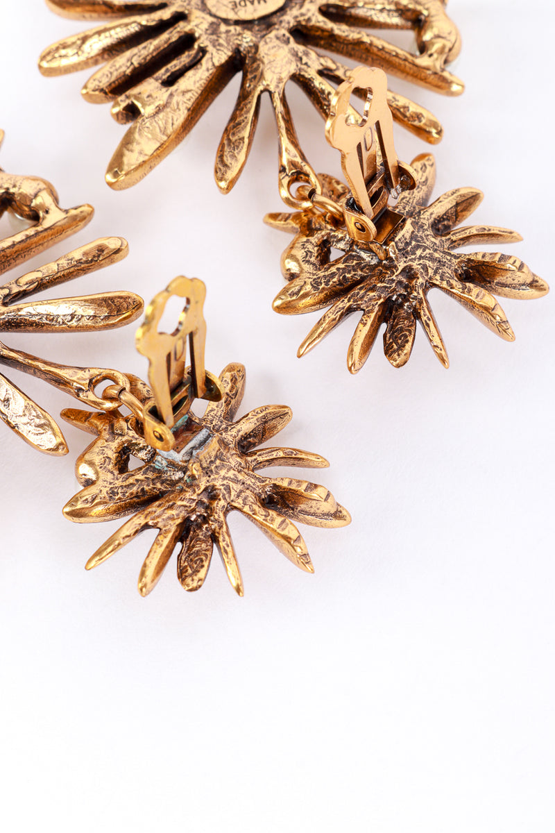 Vintage Oscar de la Renta Golden Sunburst Drop Earrings make @RECESS LA