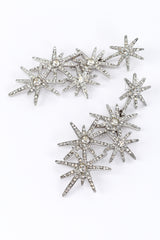 Vintage Oscar de la Renta Rhinestone Starburst Cluster Drop Earrings detail @recess la