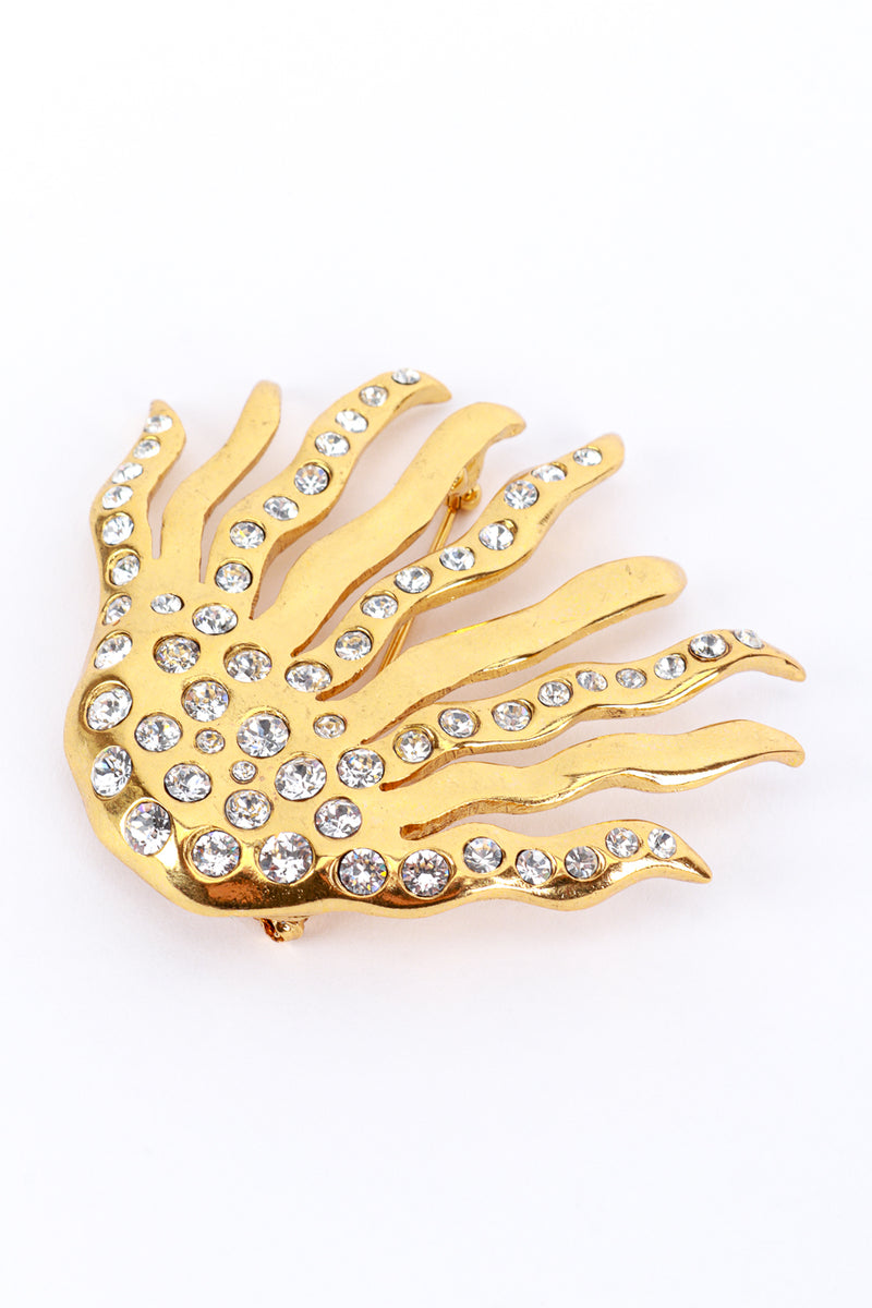 Vintage Oscar de la Renta Abstract Palm Crystal Brooch detail @recess la