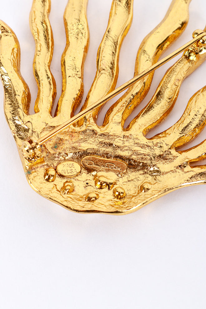 Vintage Oscar de la Renta Abstract Palm Crystal Brooch cartouche @recess la