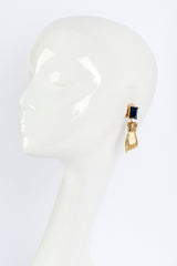 Vintage Oscar de la Renta Victoriana Hand & Gem Drop Earrings on mannequin @recess la