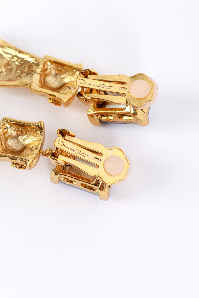 Vintage Oscar de la Renta Victoriana Hand & Gem Drop Earrings signature @recess la