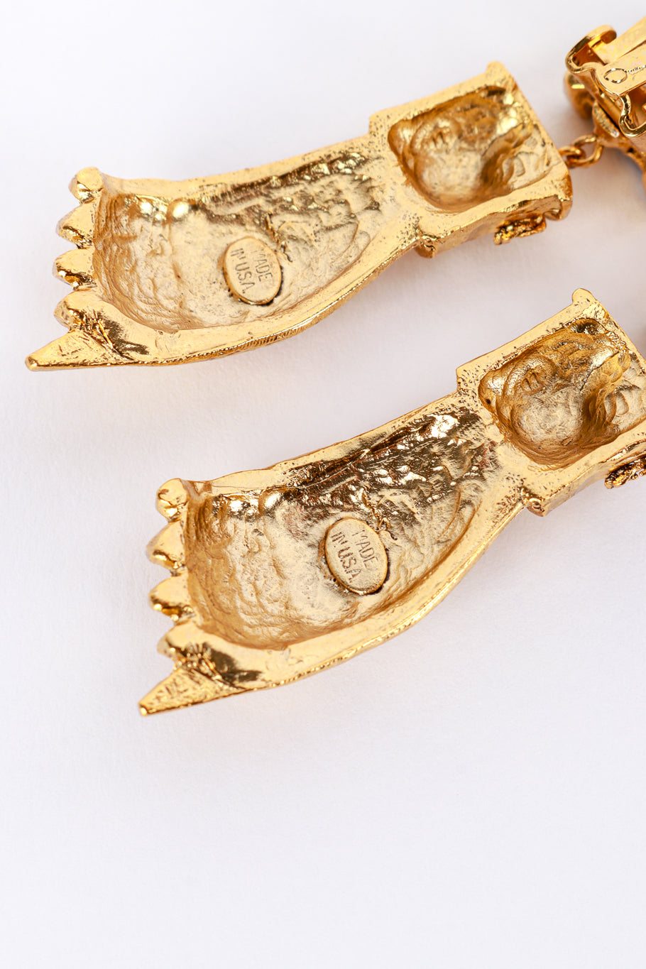 Vintage Oscar de la Renta Victoriana Hand & Gem Drop Earrings origin cartouche @recess la