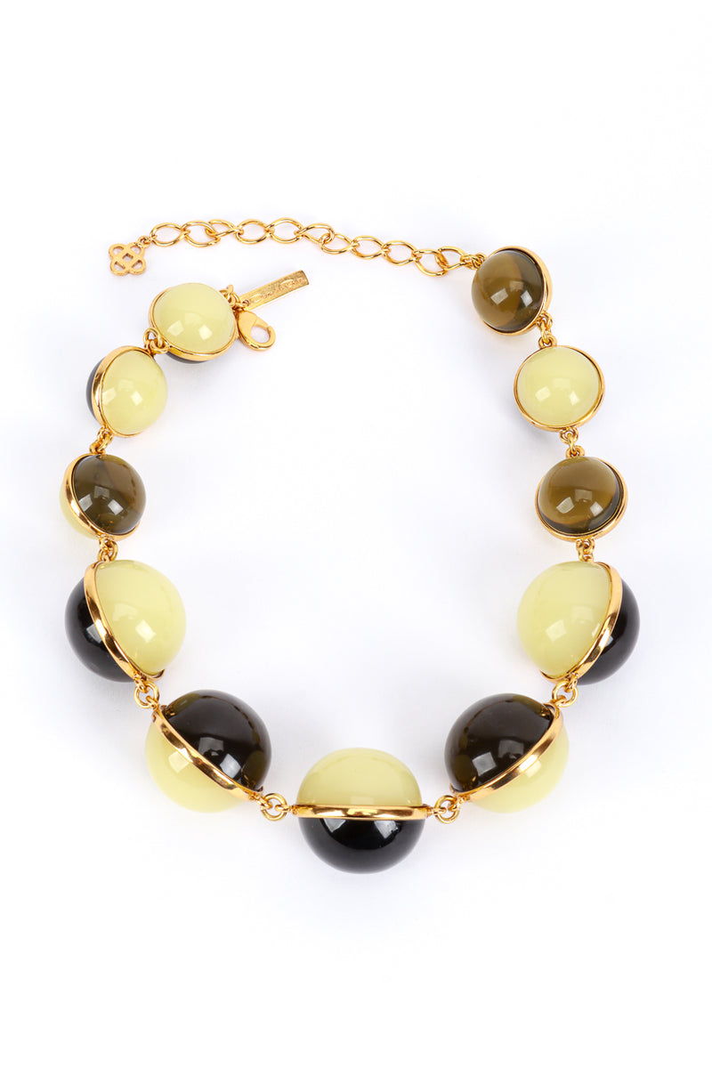 Vintage Oscar de la Renta Lunar Two-Tone Ball Bead Necklace front @recess la