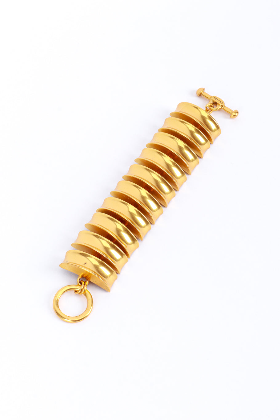 Vintage Oscar de la Renta Golden Curve Link Bracelet flat @RECESS LA