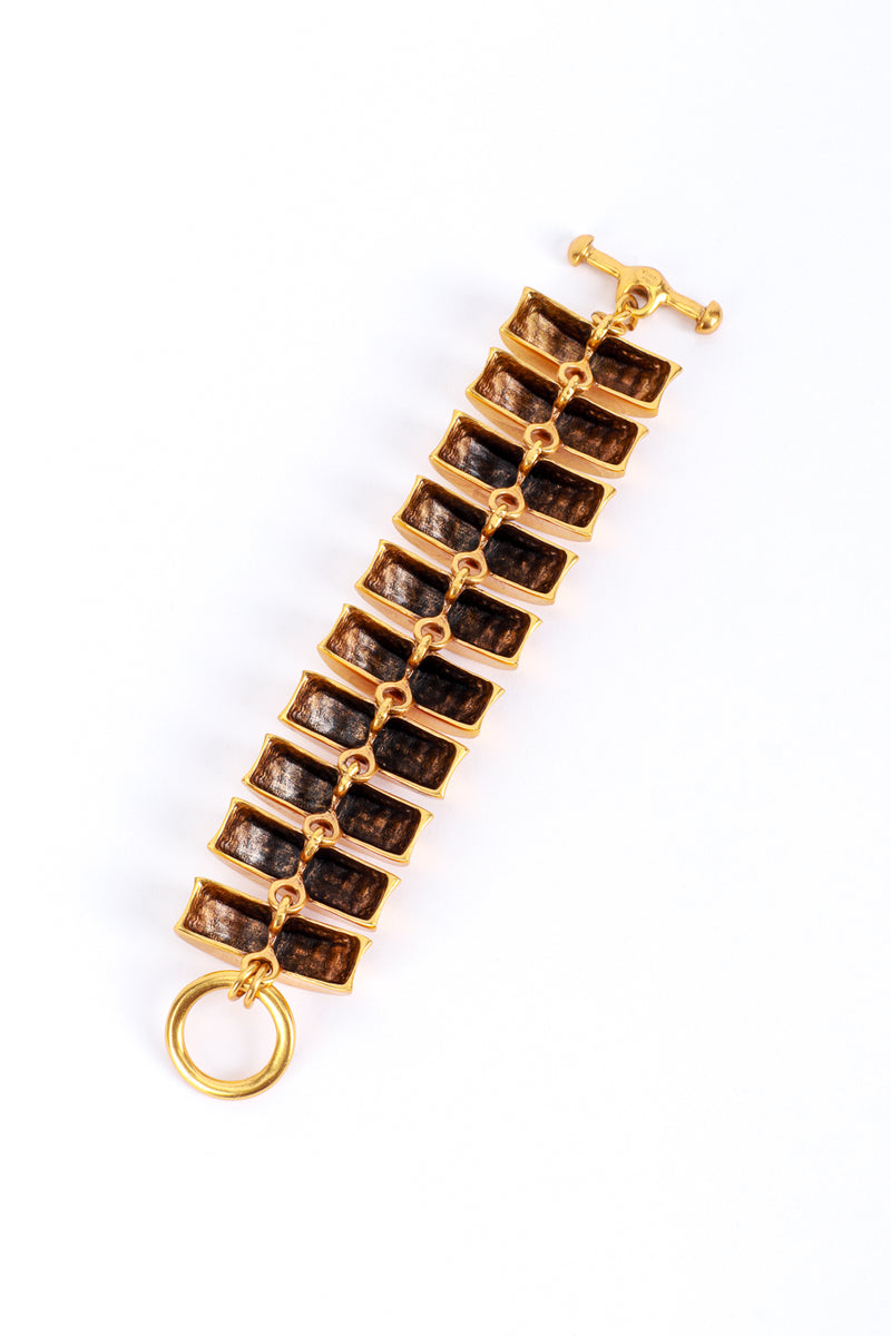 Vintage Oscar de la Renta Golden Curve Link Bracelet back @RECESS LA