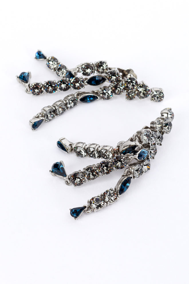 Vintage Oscar de la Renta Crystal Fringe Ear Climber Earrings detail @recess la