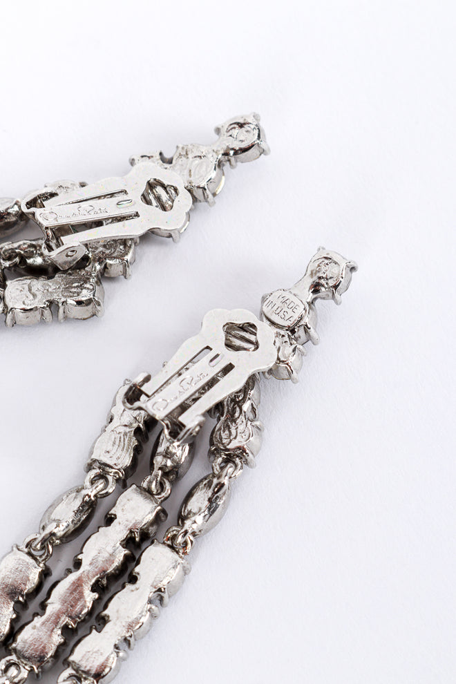 Vintage Oscar de la Renta Crystal Fringe Ear Climber Earrings signature @recess la