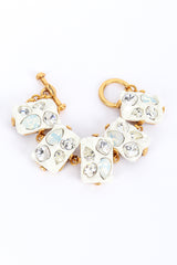 Vintage Oscar de la Renta Geo Crystal Nugget Link Bracelet front @recess la