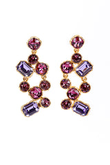 Vintage Oscar de la Renta Geo Gems Link Drop Earrings front @recess la