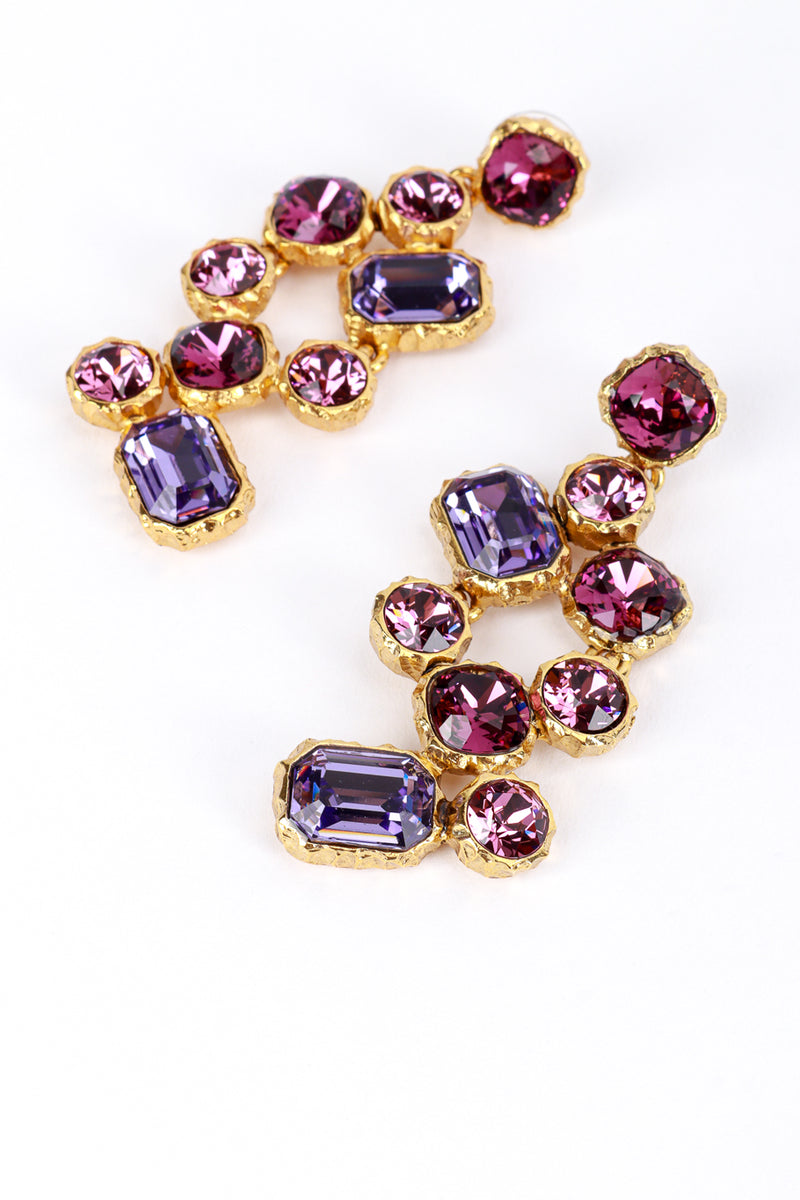 Vintage Oscar de la Renta Geo Gems Link Drop Earrings detail @recess la