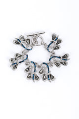 Vintage Oscar de la Renta Crystal Flourish Link Bracelet front @recess la