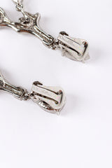 Vintage Oscar de la Renta Silver Crystal Coral Branch Earrings signature @recess la