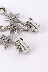 Vintage Oscar de la Renta Crystal Star Flower Drop Earrings signature @recess la