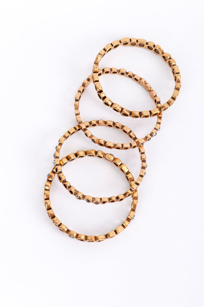 Vintage Oscar de la Renta Geo Rhinestone Stacking Bangles flat @RECESS LA