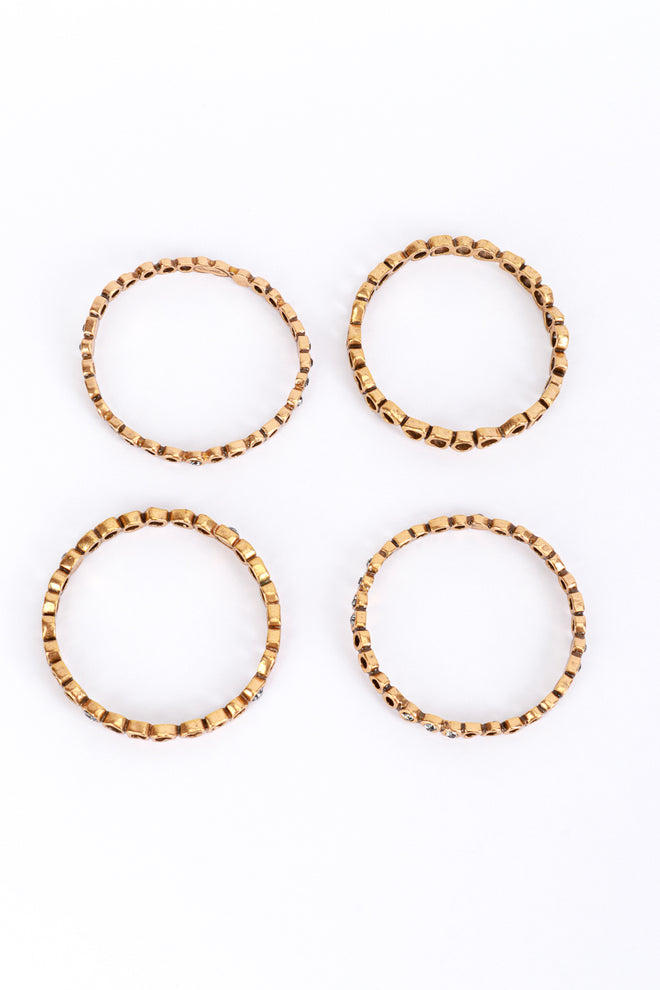 Vintage Oscar de la Renta Geo Rhinestone Stacking Bangles flat @RECESS LA