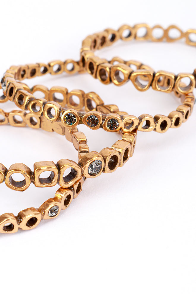 Vintage Oscar de la Renta Geo Rhinestone Stacking Bangles detail @RECESS LA