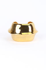 Vintage Oscar de la Renta Golden Sculpted Cuff front @recess la