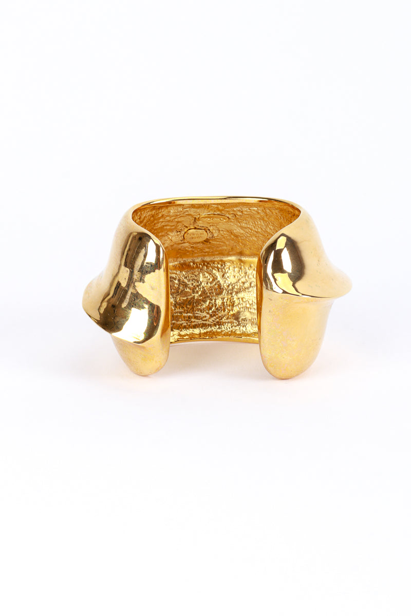 Vintage Oscar de la Renta Golden Sculpted Cuff back @recess la