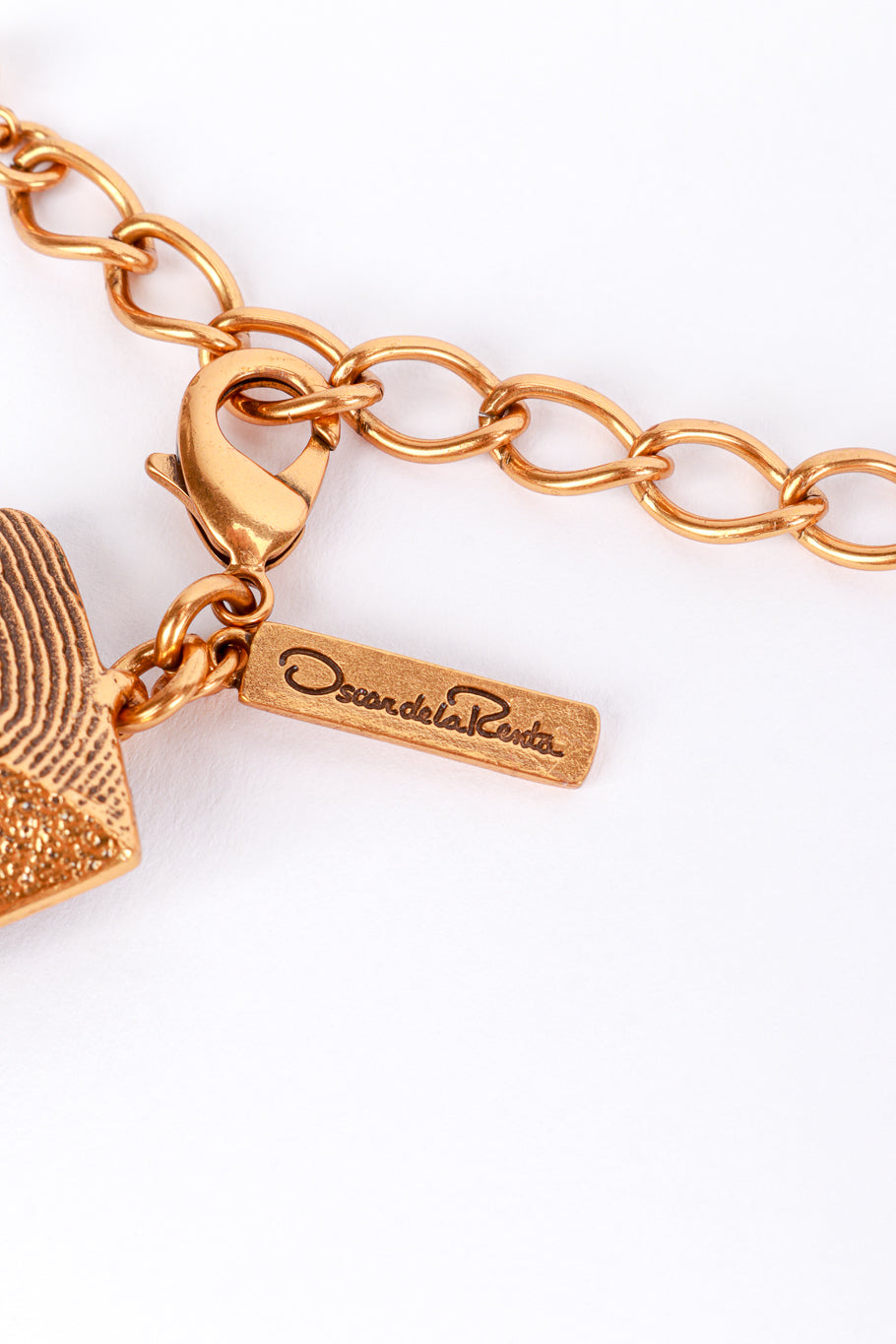 Vintage Oscar de la Renta Golden Sands Nugget Necklace signature hang tag @recess la