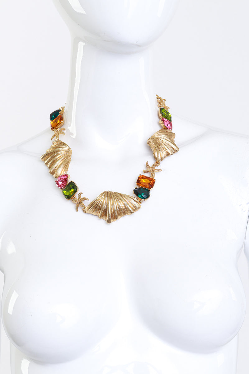 Vintage Oscar de la Renta Seashell Siren Collar Necklace worn @RECESS LA