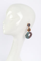 Vintage Oscar de la Renta Wild Violet Hoop Drop Earrings @RECESS LA