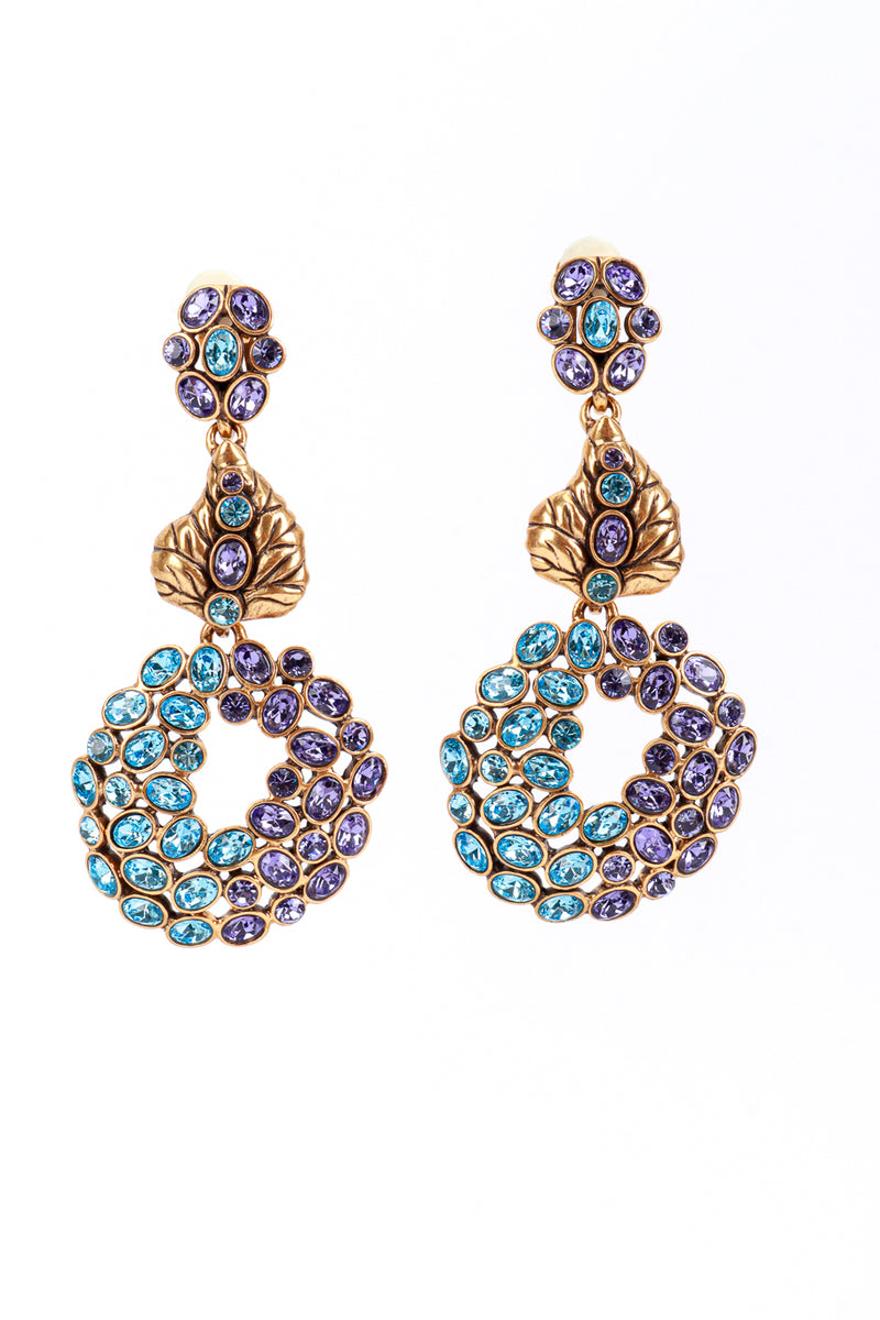 Vintage Oscar de la Renta Wild Violet Hoop Drop Earrings @RECESS LA