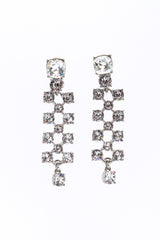 Vintage Oscar de la Renta Crystal Lattice Drop Earrings front @recess la