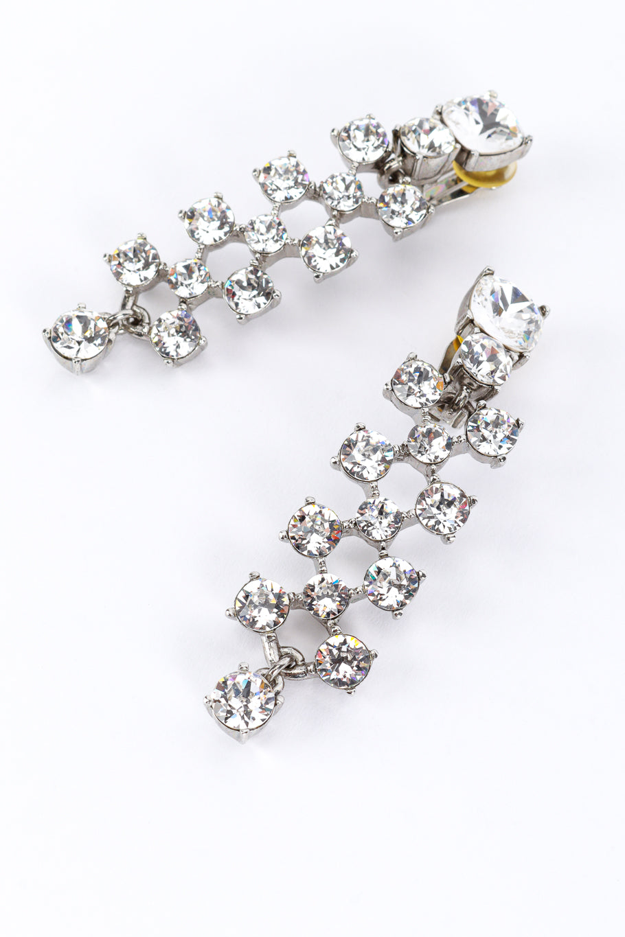 Vintage Oscar de la Renta Crystal Lattice Drop Earrings detail @recess la