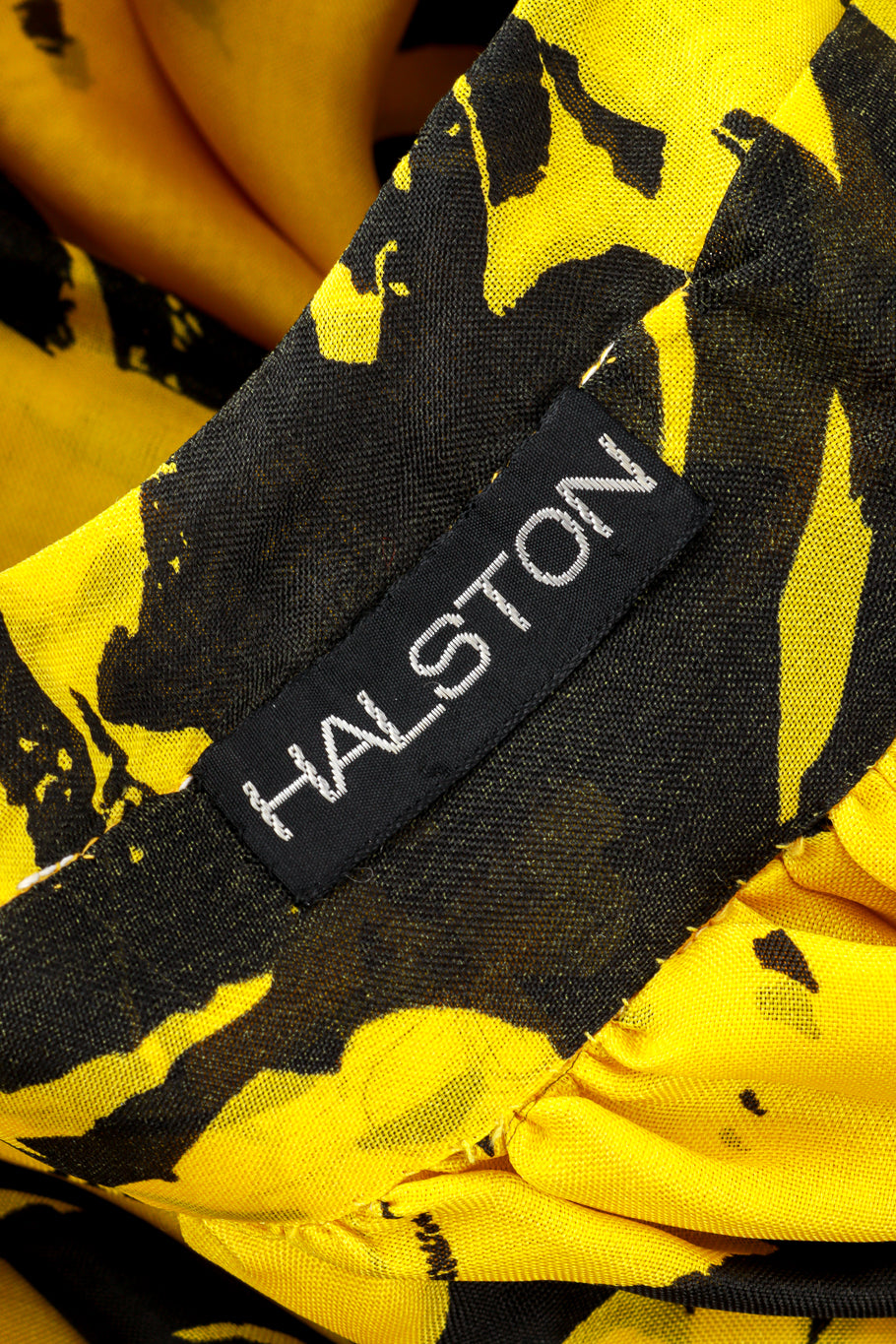 Halston Floral Tuxedo Halter Gown & Shawl label @RECESS LA