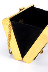 Vintage Henryks Bijoux Jeweled Suede Frame Clutch side open @recess la