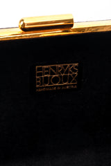 Vintage Henryks Bijoux Jeweled Suede Frame Clutch signature @recess la