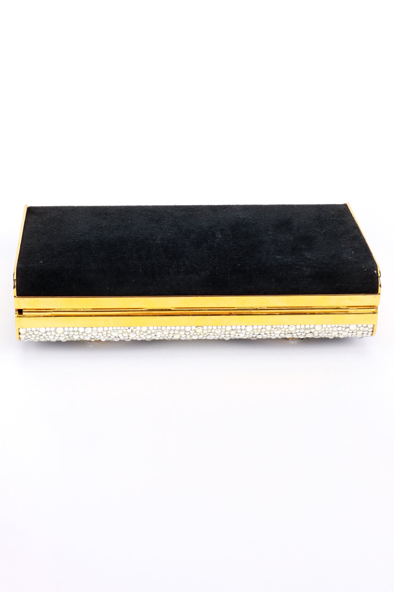 Vintage Henryks Bijoux Jeweled Suede Frame Clutch bottom @recess la