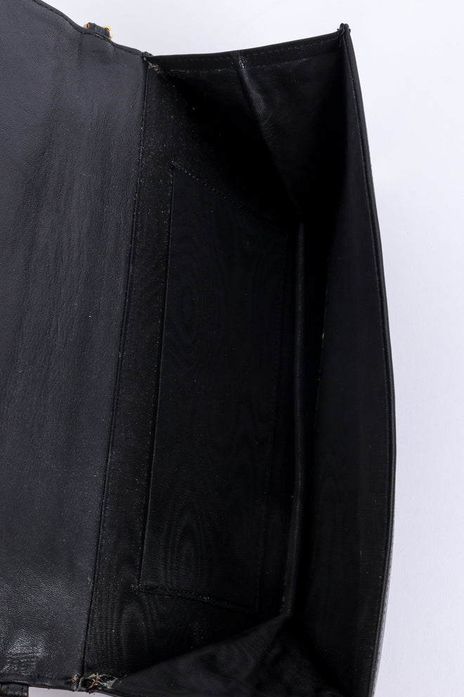 Vintage Henryks Bijoux Jewel Appliqué Leather Envelope Clutch lining @recess la