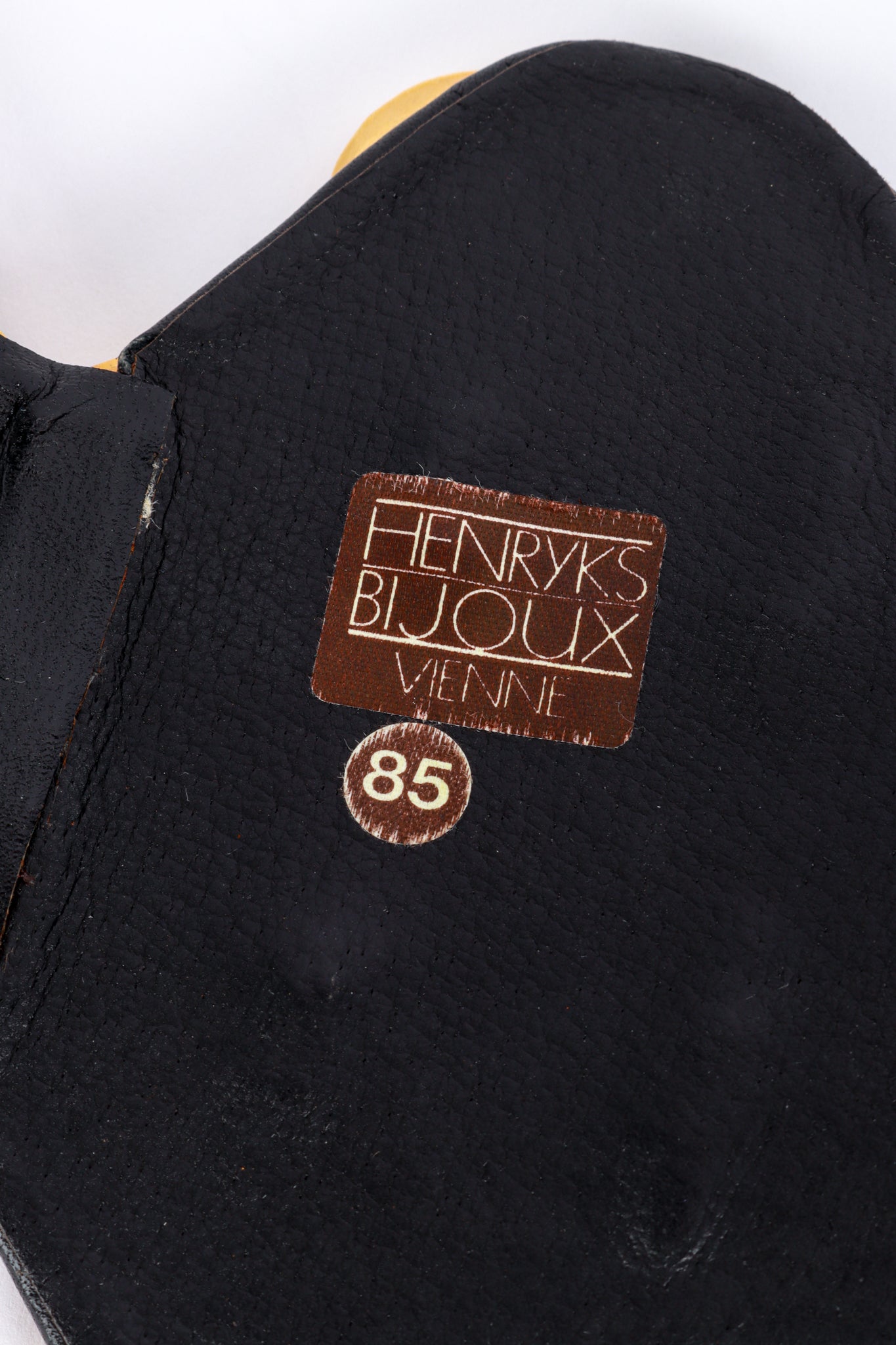 Vintage Henryks Bijoux Wide Jeweled Leather Belt label @recess la